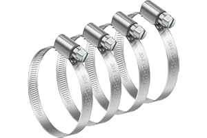 Bolatus Fascette Stringitubo Regolabili 60-80 mm, 4 Pezzi in Acciaio Inox 304, Antiruggine, Per Tubo della Benzina, Gasdotto, Tubo dell'Acqua