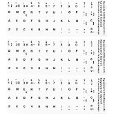 Washable Vinyl Stickers for Professional Replacement Spanish Keyboard Black Letters White Background for Any Standard Keyboar