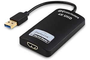 Cable Matters Adaptador USB a HDMI (Adaptador HDMI a USB 3.0, Convertidor HDMI Hembra a USB Macho, USB HDMI) Compatible con resolución 4K para Windows