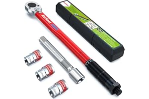 Aurlloct 1/2 Inch Drive Click Torque Wrench 28-210 Nm Red