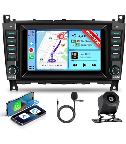 Façade Autoradio 2 DIN Universelle Noire Pour Mercedes C-Klasse W203, CLK A209, Vito Viano 2000-2006 - Audioproject A219
