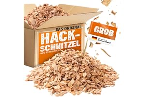 BBQUH Wood chips universal/sieved - 100 litres - wood chips for heating as well as for garden projects and as fall protection wood chips - 100% natural wood chips made from Bavarian log