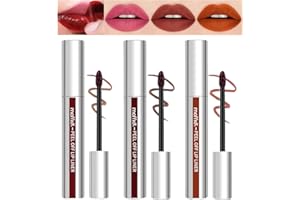 Sitovely 3PCS Peel Off Lip Liner Stain, Long Wear Peel Off Lip Stain, Lip Stain Peel Off Matte Brown Lip Liner Set, Tattoo Lip Liner Long Lasting Lip Tint Stain(D)