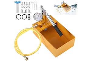 HUUPPHIP Manuelle Abdrückpumpe Prüfpumpe Befüllpumpe 2,5MPa 25Bar Handwasserpumpe 5L Tankvolumen Solar Befüllpumpe Hydraulische Testpumpenmaschine mit 1M G1/2 Druckschlauch