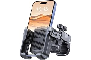 Rolgno Support Telephone Velo, [Compatible Caméra] Support Téléphone Moto avec Compartiment pour AirTag, [Verrouillage Rapide] Porte Smartphone Scooter/VTT pour iPhone et Téléphones de 4,7" à 6,8"