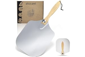 SPEENSUN Pizzaschieber,Pizzaschaufel aluminium mit klappgriff-35.6 * 30.5cm,pizza schieber großzügiger Auflagefläche,Stabiler Knopf einfache Installation,Ideal für selbstgemachte Pizza