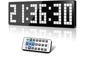 Manoive Fitness Minuteur, 13.2" Horloge Murale Numérique, LED Gym Timer avec Countdown/Up Chronomètre, Luminosité Réglables,Timer Sport avec Télécommande pour Home Fitness Bureau Cuisine