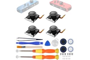 ‎GULIKIT GuliKit Joycon Hall Effekt Sensor Joystick 4 Stück, No Drift Joy Con Controller für Switch/OLED/Lite, Low-Power Links/Rechts Joystick mit Reparaturwerkzeug