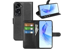 BOCTECH Funda para Honor 90 Lite, Carcasa con Tapa Flip Case Libro de Cuero PU Piel y Silicona Suave Cartera Cover Antigolpes con Cierre Magnético, Ranura para Tarjeta y Soporte, Negro