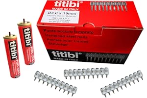 1000 CHIODI TITIBI Ø3,0 X 19mm, + 2 BOMBOLETTE DI GAS (GC11) COMPATIBILI CON CHIODATRICE A GAS HILTI GX100 (ADATTATORE NON INCLUSO, UTILIZZARE QUELLO DELLE BOMBOLETTE ORIGINALI) (Ø 3,0 X 19 mm)