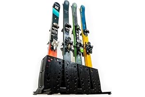 StoreYourBoard Portasci, 4 paia per sci da pavimento, montaggio indipendente, (Sci larghi)