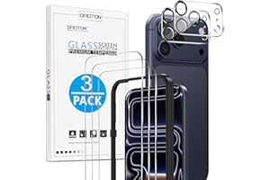 OMOTON für iPhone 17 Pro Panzer Schutz Glas mit Rahmen-Installationshilfe, kompatibel mit iPhone 17 Pro Kamera Schutzfolie, Anti- Kratzer, Bläschenfrei, 9H Härte Folie, 3+2 Stück