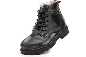 WZRUISEN Boys and Girls' Boots Knight High Top Waterproof Shoes Fashion Side Zipper Cowhide