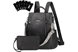 Eshow Womens Backpack Anti Theft Waterproof, Ladies Rucksack Vegan Leather Fashion, Daypack Convertible small makeup bag With RFID, Handbag Shoulder For Travel School Work