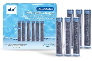 blu NMC Refill Cartridge for Handheld Ionic Shower Filter, 6-Pack | Nano Molecular Cluster Technology - Value Pack
