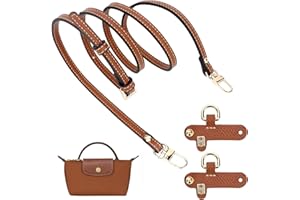 GEAANEN Tracolla Regolabile,Senza Fibbia,Universale Tracolla in Pelle,Tracolla per Borsa per Borse Kit di Conversione Tracolla,Regolabile Tracolla Compatibile con Longchamp Mini Borsa per Ogni Occasione!