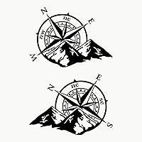 Adesivi Off-Road 4x4 - Set 2 Pezzi Con Design Bussola E Rosa Dei Venti, Per SUV, Auto E Moto, Vinile Resistente - Foto 3