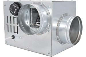 SYSTERM Distribución de Aire Caliente para Chimenea, Ventilador de Turbina AN0.5, 100 mm, 200 m3/h, Tamaño Compacto
