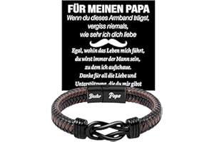 Coldbling Vatertagsgeschenk Flechtarmband Personalisiert Armbänder Männer, Gravur “Bester Papa” Ideales Papa Geschenk für Vater DAD Geburtstag Geschenk
