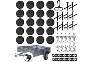 UGBO Boutons Ronds Attache pour Bâche de Remorque Poulie d'ancrage Bouton Fileté Noir Fixation Filet de Remorque en Plastique Bâches avec Vis 20pcs