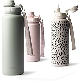 MAMEIDO Thermal Bottle with Straw 1.2 L (Desert Sage) | 12H Hot/24H Cold, Leakproof and BPA Free with 2 in 1 Sports Lid - Sta
