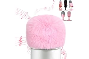 YOUSHARES Blue Yeti Bonnette Micro Anti Vent, Mousse Micro en Fourrure Filtre Anti Pop Compatible avec Micro Razer Seiren Mini/V3 Mini/V2 X, Yeti X, Fifine AM8, HyperX SoloCast, Bonnette ASMR Rose