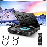 WOLFANG DVD Player for TV, HDMI 1080P Full HD, Multiregion Compact CD Player with Remote Control, Type-C Cable &amp; USB Port. Hi