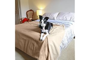 PAWSSE Pawsee Impermeabile Cane Coperta, Animale Domestico Coperta Impermeabile Coperta Divano Cucciolo Gatto Pile Gettare Letto seggiolino Auto mobili Protettiva Copertura Grande 203 x 152 cm, Cammello