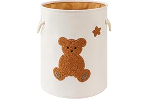 INOUGH Cesto Portabiancheria Contenitore Giochi Bambini, Scatola dei Giocattoli Nursery, Cesta Portabiancheria per Bebè, Cesti porta Giocattoli Cestas per la Cameretta dei Bambini, Cesto Panni Sporchi (Orso)