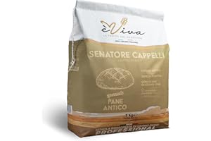 Agricola Piano - Senatore Cappelli | Semoule Remoulue de Blé Dur Ancien 5 kg - Pouilles - Semoule Remoulue pour Pains Anciens, Focaccia, Pâtes - Blés Anciens - Avec Germe de Blé Vivant - èViva
