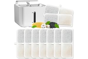 RHSEMI 9 Pezzi Filtro Fontanella per Gatti, 3,2 L Filtri per Fontana con Carbone Attivo e Resina per Gatti e Cani, per Cane/Gatto Fontana per Animali Domest. 84