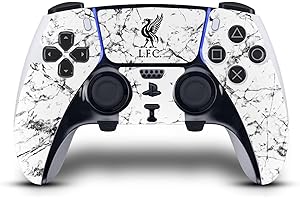 Head Case Designs Officially Licensed Liverpool Football Club Black Liver Bird Marble Art Vinyl Sticker Gaming Skin Decal Cover Compatible With Sony PlayStation 5 PS5 DualSense Edge Controller