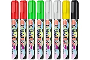 CeleMoon Liquid Chalk Markers 8 Pack Christmas Theme Colors, Wet Erase Neon Maker Pens for Painting Drawing Writing on Blackboard, Chalkboard, Glass, Window, for Holiday Festivals New Year Decoration