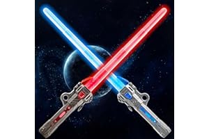 JONEG Toys for 3-8 Year Old Kids Boys: 2 Pcs Lightsaber Light Sabers for Kids Gifts for 3 4 5 6 7 8 Years Old Boy Girls Birthday Toy for Kid Toddlers Expandable Light & FX Sound Toy Sword Set