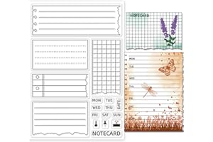 GLOBLELAND Tampons Transparent en Silicone Notebook de Modèles de Bloc-Notes Tampons en Silicone et Marqueurs pour Cahier DIY Journalisation Planning Hebdomadaire Liste de Tâches
