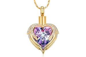 Minicremation Biżuteria kremacyjna ze stali nierdzewnej skrzydło anioła serce urna naszyjnik na prochy dla kobiet pamiątka ludzkie prochy wisiorek