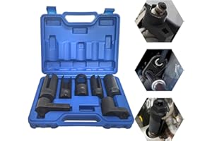 ENNJING 7 Pcs Oxygen Sensor Removal Tool-lambda Sensor Socket Removal Socket Set,22mm/27mm/29mm O2 Sensor Sockets With 3/8" & 1/2" Drive,Drive Oil Pressure Sending Unit Removal Kit For Car Maintenance