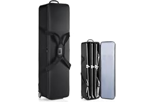 NEEWER C Ständer Rolltasche mit Rollen, schwarzer, robuster Trolley Koffer mit stabilen Rädern, Griff und Befestigungsgurten, Tragetasche groß genug für 3 C Ständer (schwarz)