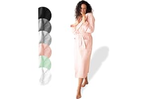 SIEGENTHAL® Damen Bademantel Frottee Velour 100% Baumwolle mit Kapuze Weich S bis XL – Kuscheliger Bademantel für Frauen, Komfortabel, Waschbar, Weich und Sanft