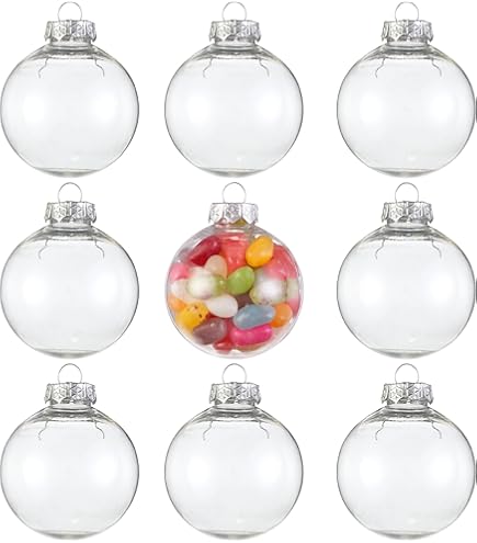 EMAGEREN 30 Pièces Boules De Noël Transparentes 4cm 5cm 6cm Boules De