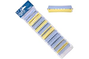 ‎PONIK'S PROFESSIONAL PONIK'S PROFESSIONAL - Dauerwellen Wickler, Lockenwickler für Dauerwelle Set, Haarwickler 12 Stück, Lockenwickler Dauerwelle 22 mm, Klein Kaltwellwickler mit Rundgummilaschen - Blau Gelb
