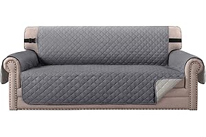 BellaHills Sofa Cover Water Resistant Sofa Cover 3 Seater Reversible Sofa Slipcovers Sofa Protectors from Cats Couch Covers with Non Slip Elastic Straps for Kids Pets (Sofa, Grey/Beige)