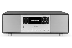 sonoro Primus Internetradio mit Bluetooth (Spotify, Deezer, Podcasts, FM/UKW, DAB Plus, WLAN, AUX-In, Holzgehäuse) Stereoanlage Matt Graphit