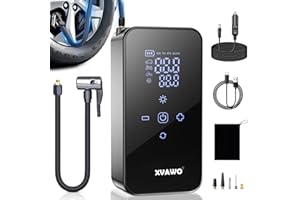XVAWO Compresor Aire Portatil 150PSI: Inflador Ruedas Coche con Batería Recargable - Hinchador Electrico con Parada Automática para Coche Moto Bicicleta y Balones