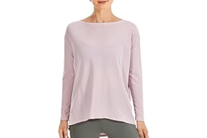 CRZ YOGA Femme Pima Cotton T-Shirt de Sport à Manches Longue