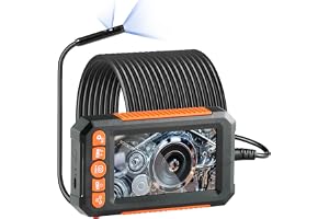VEVOR Endoskopisk kamera med dubbellins-ljus med 15 m halvstyv kabel, 1080P inspektionskamera med skärm, 8 + 1 LED-lampor, IP67 vattentät bil och VVS, 145 x 85 x 26 mm