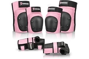 Forzueby Knieschoner, Ellbogenschützer und Handgelenkschützer für Erwachsene&Kinder Protektoren Set, 6 in 1 Schutzausrüstung zum Inliner Skaten, Skateboarden, Scooter Fahren, BMX usw.