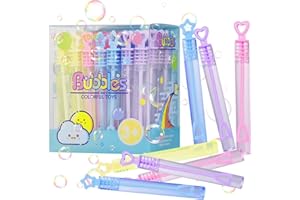 Herefun Bolle di Sapone, 48 Pezzi Colori Bolle di Sapone per Bambini, Bolle di Sapone per Feste di Matrimonio, Mini Bacchetta a Bolle di Sapone per Compleanno Giardino Feste Decorazione Tavola