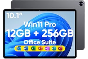 Upbud Tablette 10,1" 12 Go RAM, 256 Go SSD, Win 11 Pro Processeur Inte M3-8100Y (jusqu'à 3,40 GHz) |Écran Tactile avec Stylet et Clavier | WiFi 5, BT5, HDMI, Double Caméra (10.1" Tablet Only)