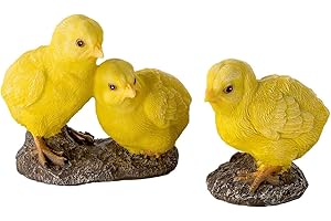 VERDOBA 1PLUS lot de 2 – figurines de jardin en polyrésine, poussins, résine de décoration de jardin, ferme